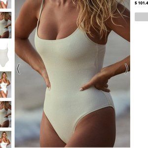 Monday Swimwear | Bahamas One Piece | Ivory Crinkle L Large